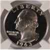 Image 2 : 1963 WASHINGTON QUARTER, NGC PROOF-67 STAR!  SUPER!