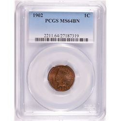 1902 INDIAN CENT PCGS MS-64 BN  LOOKS RED BROWN