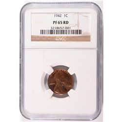 1942 PROOF LINCOLN CENT NGC PF-65 RD