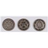 Image 2 : Lot of Three Coins Half Dimes: 1856 VG-F, 1872 VG, 1862 VF