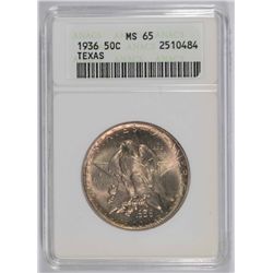 1936 Texas Commen Half Dollar ANACS MS-65