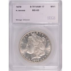 1878 8TF MORGAN DOLLAR SEGS MS-63(VAM-17)