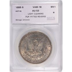1888-S MORGAN DOLLAR SEGS AU-53 LIGHT CLEANING (VAM-1B)