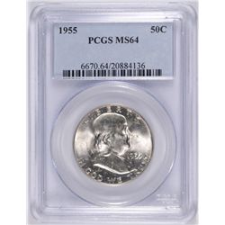 1955 FRANKLIN HALF DOLLAR PCGS MS-64