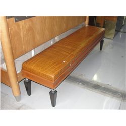 TAN LEATHER PADDED LONG FOOT OF THE BED BEDROOM BENCH SEAT