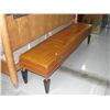 Image 1 : TAN LEATHER PADDED LONG FOOT OF THE BED BEDROOM BENCH SEAT