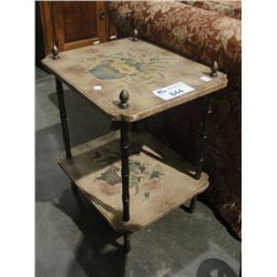 SMALL PAINTED TWO TIER SIDE TABLE