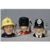 Image 1 : Three small Royal Doulton character jugs including "The Fireman" D6839, "The Guardsman D6771 and "Th