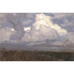 Olgyai Ferenc (Jászberény, 1872 - Budapest, 1939) Falu felett tornyosuló felhok