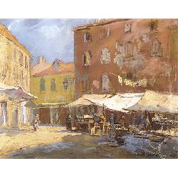 Halasi Horváth István (Budapest, 1904 - Budapest, 1994) Vasárnapi piac, 1978