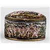 Image 1 : Díszdoboz Nápoly, 20. sz., festett porcelán sárgaréz peremmel, restaurált