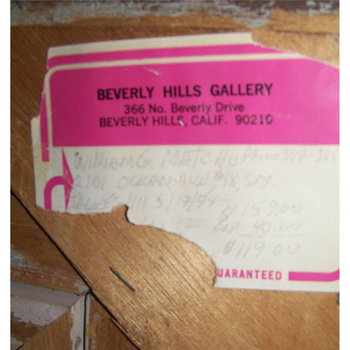Vintage G Whitman Oil On Canvas Painting With Beverly Hills