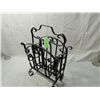 Image 1 : ANTIQUE VINTAGE WROUGHT IRON METAL MAGAZINE RACK