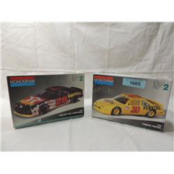 TWO MODEL CAR KITS MONOGRAM NASCAR FORD PONTIAC