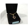 Image 1 : WOMANS FASHION GARNET / CZ GOLD TONE NECKLACE