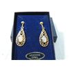 Image 1 : WOMANS OPAL & GOLD TONE DROP CLIP ON EARRINGS