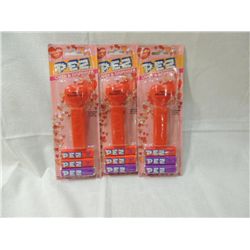 LOT 3 VALENTINE PEZ DISPENSER & CANDY, ORIGINAL PK