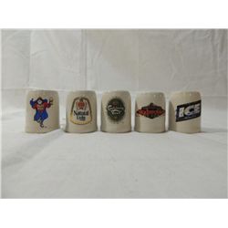 LOT 5 ESPEJO S.A. CHILE CERAMIC MINI BEER MUGS: