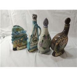LOT 4 VINTAGE JIM BEAM WHISKEY CERAMIC DEANTERS