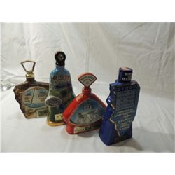 LOT 4 VINTAGE JIM BEAM WHISKEY CERAMIC DECANTERS