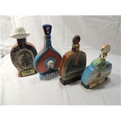 LOT 4 VINTAGE JIM BEAM WHISKEY CERAMIC DECANTER