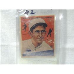 1934 GOUDEY #2 BASEBALL CARD MICKEY COCHRANE