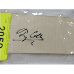 TY COBB CUT SIGNATURE AUTOGRAPH NO COA