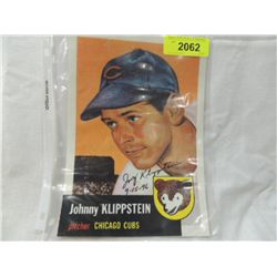 JOHNNY KLIPPSTEIN AUTOGRAPHED PHOTO CUBS NO COA