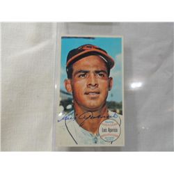 TOPPS 1961 BIG CARD LUIS APARICIO AUTOGRAPHED