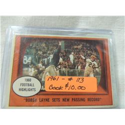 1961 FOOTBALL CARD #113 HIGHLIGHTS