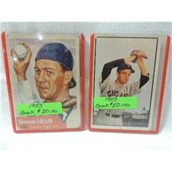 LOT TWO 1953 TOPPS BASEBALL CARDS LOLLAR