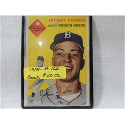 1954 TOPPS #166 JOHNNY PODRES BASEBALL CARD