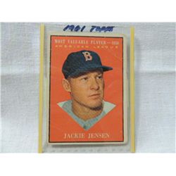 1961 TOPPS MVP CARD JACKIE JENSEN BASEBALL CARD