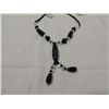 Image 1 : NEW LADIES NECKLACE BLACK CLEAR DECO CONTEMPORARY