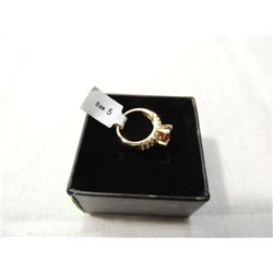 NEW GOLDTONE GOLD TONE CZ RING