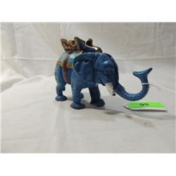 REPRO CAST IRON ELEPHANT BANK COIN ACTION
