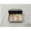 Image 1 : ANTIQUE STYLE GOLD TONE DROP EARRINGS ROSE ACCENT