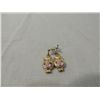 Image 2 : ANTIQUE STYLE GOLD TONE DROP EARRINGS ROSE ACCENT