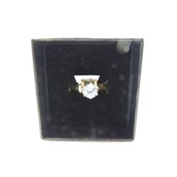 WOMANS RING GOLD TONE CZ