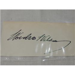 WOODROW WILSON CUT SIGNATURE AUTOGRAPH NO COA