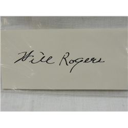 WILL ROGERS CUT SIGNATURE AUTOGRAPH NO COA