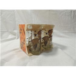 PACKAGED SET 4 VINTAGE GOOSE PICTURE LIBBEY GLASSE