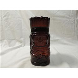 INDIAN CHIEF CARNIVAL GLASS CANISTER
