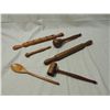 Image 1 : 6PC VINTAGE WOODEN KITCHEN UTENSILS
