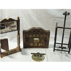 MIXED LOT HOME BAR DECOR