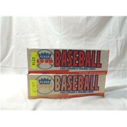 2 FLEER LOGO STICKER/TRADING CARD BOXES SEALED