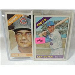 LOT 2 1966 TOPPS BASEBALL CARDS BUHL BOYER
