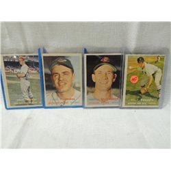 LOT 4 1957 TOPPS BASEBALL PLAYERS CARDS