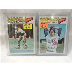 LOT 2 MINT 1977 TOPPS BASEBALL CARDS SUTTON GARVEY