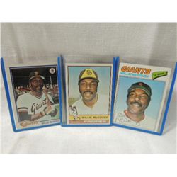 LOT 3 1976-78 TOPPS WILLIE MCCOVEY CARDS